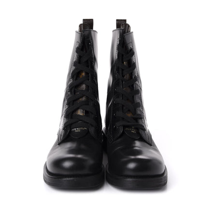 Louis Vuitton Calfskin Monogram Metropolis Flat Ranger Boots 39 Black 2 of 10