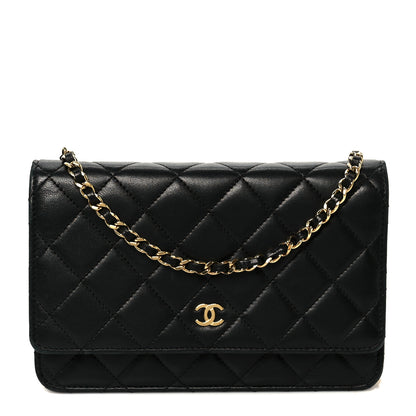 Chanel Lambskin Quilted Wallet On Chain WOC Black 1 of 11
