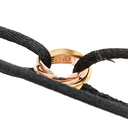Cartier 18K Pink Yellow White Gold Trinity Adjustable Cord Bracelet Black 4 of 5