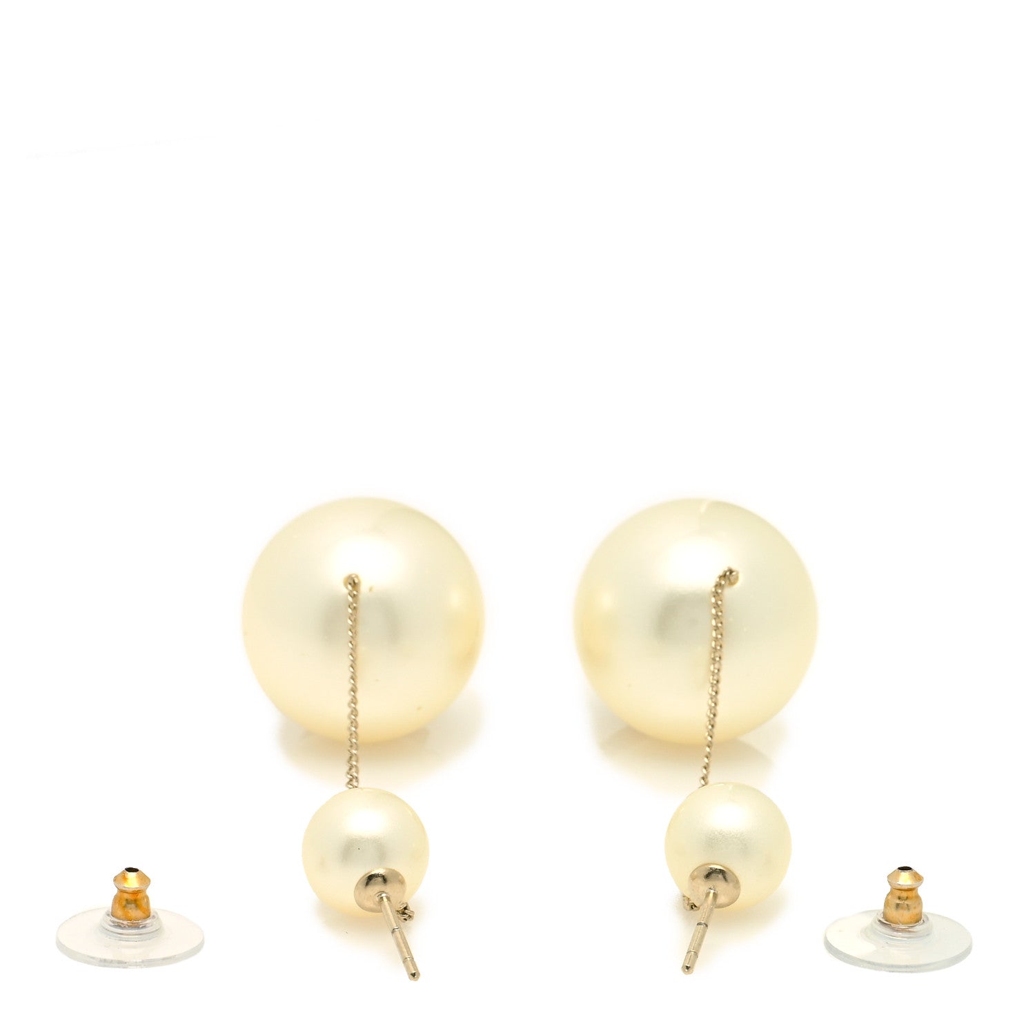 Chanel Pearl CC Chain Drop Earrings Gold 3 of 4