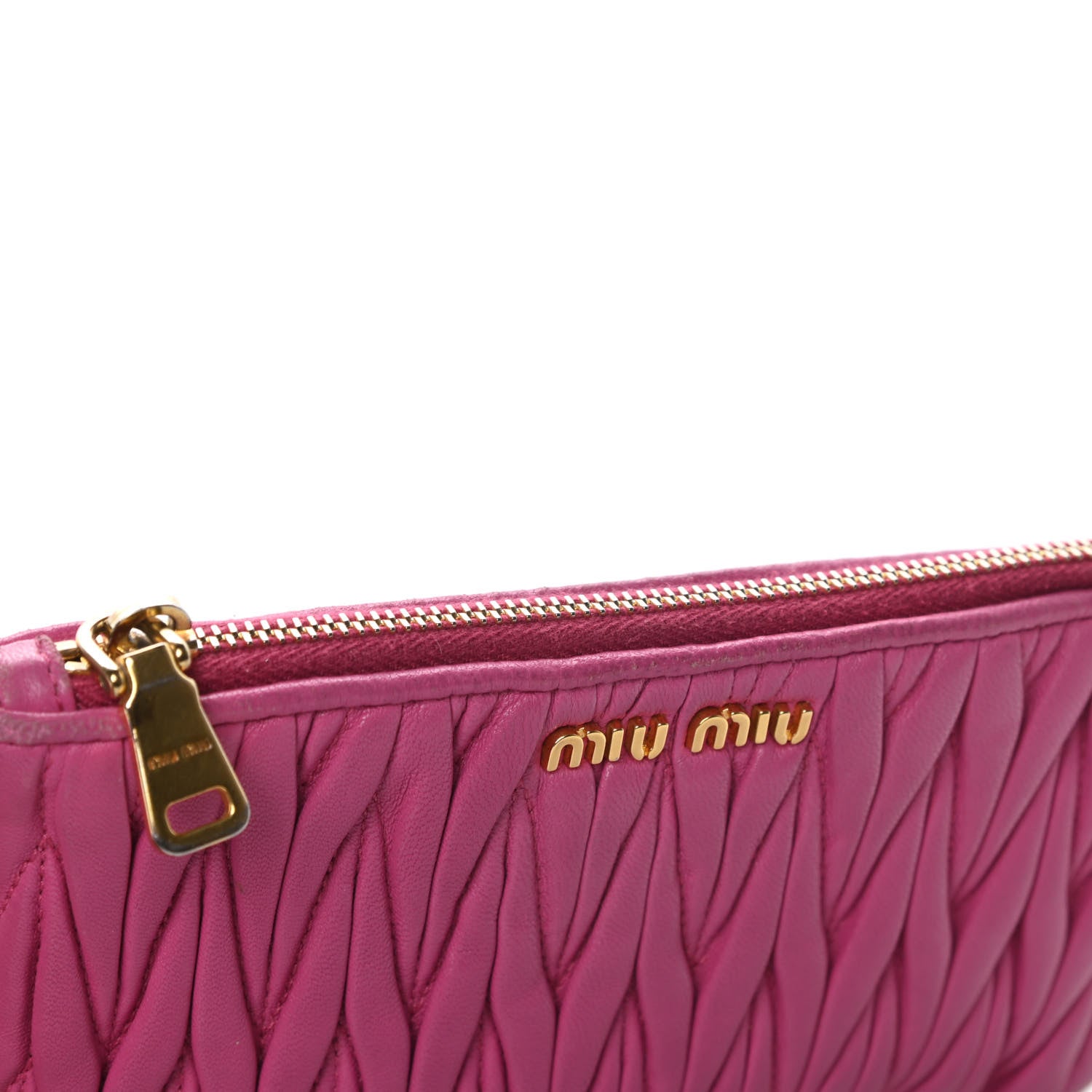 Miu Miu Nappa Matelasse Pouch Fuxia 11 of 14