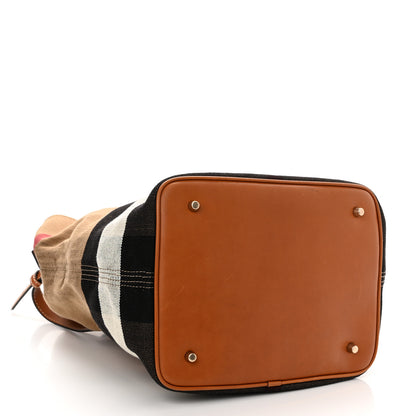 Burberry Canvas Mega Check Medium Ashby Hobo Saddle Brown 4 of 10