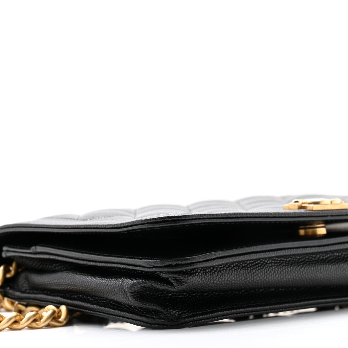 Caviar Quilted Boy Wallet On Chain WOC Black