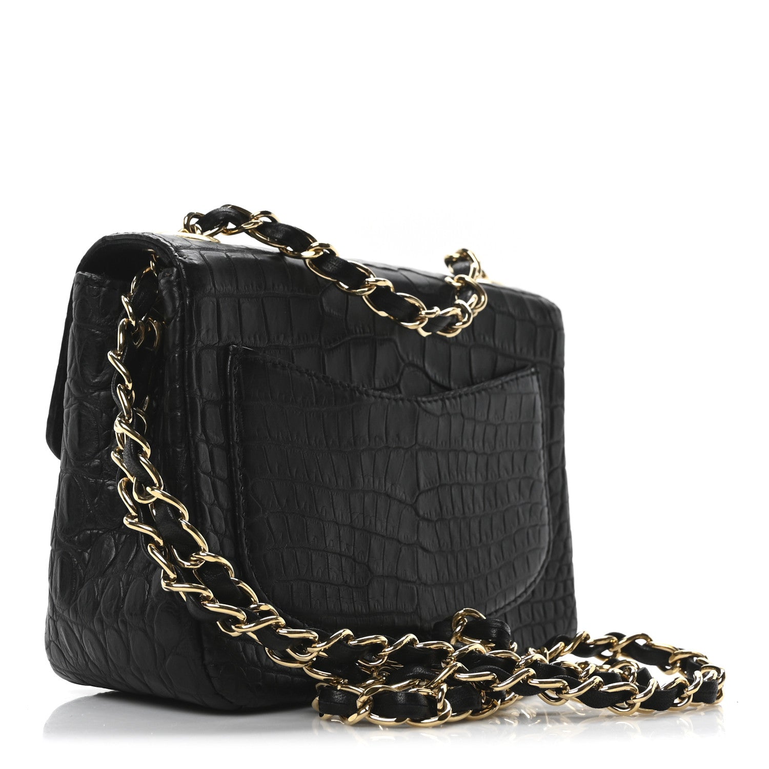 Chanel Matte Alligator Mini Square Flap Black 3 of 10
