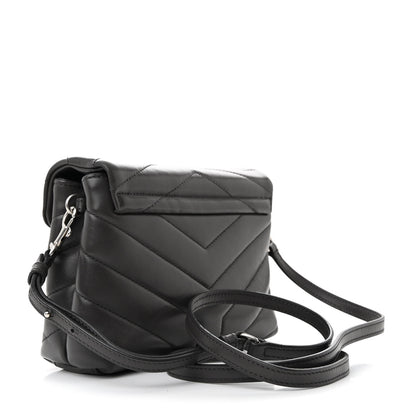 Saint Laurent Calfskin Y Quilted Monogram Toy Loulou Crossbody Bag Storm 3 of 11
