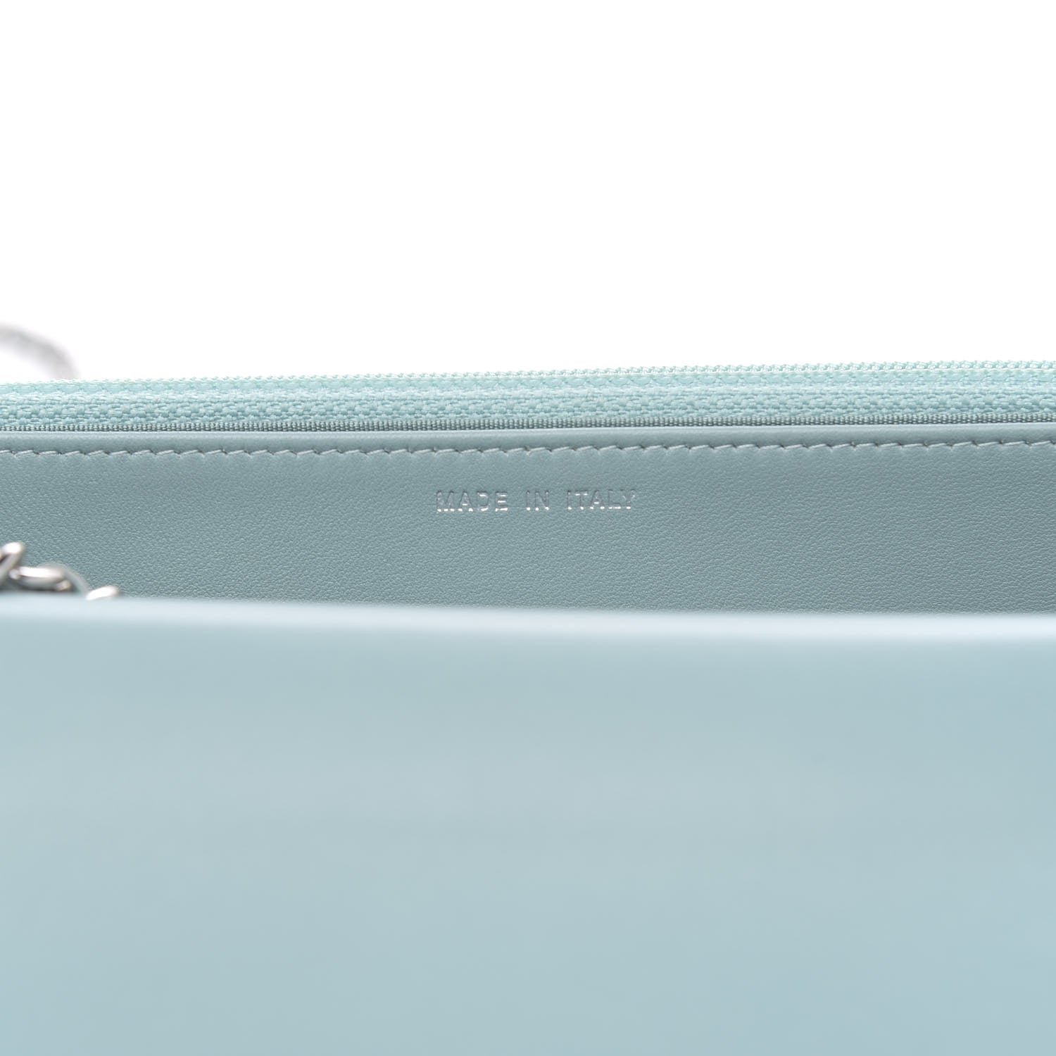Chanel Lambskin Quilted Trendy CC Wallet On Chain WOC Light Blue 7 of 12
