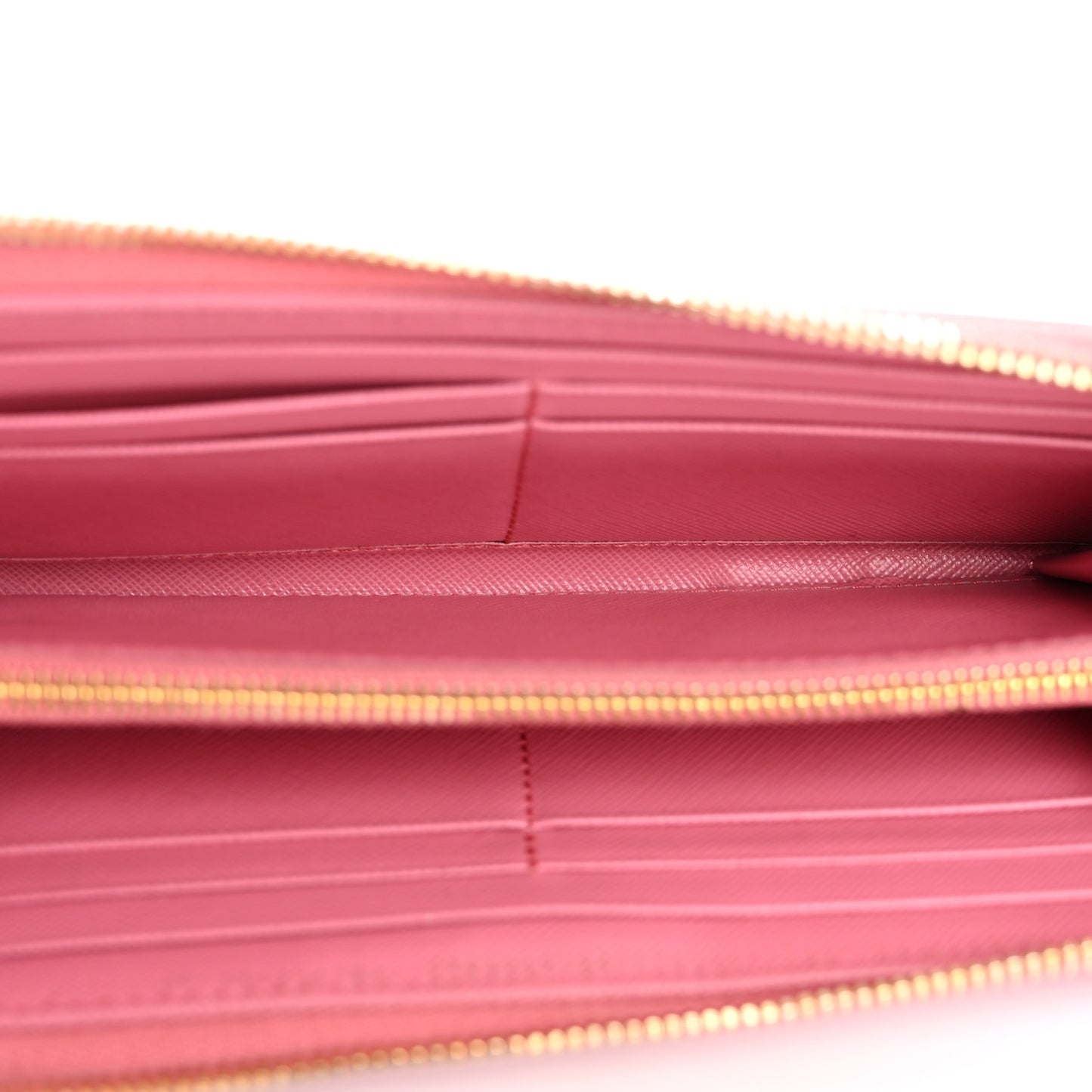Saffiano Metal Zip Around Wallet Begonia