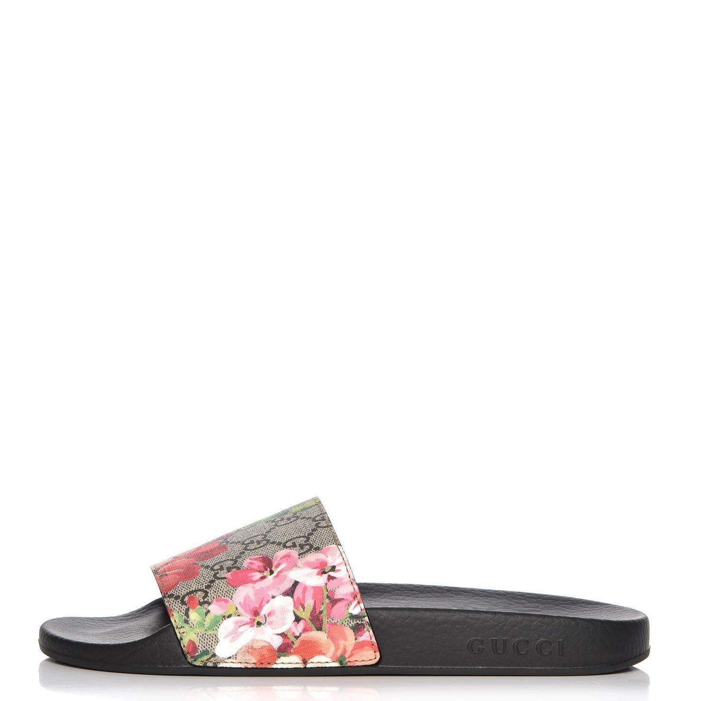 GG Supreme Monogram Blooms Slide Sandals 39 Beige Multicolor