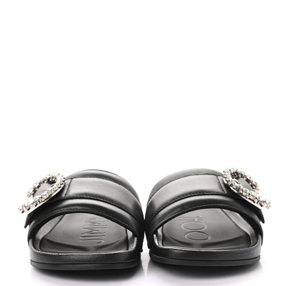 Jimmy Choo Crystal Nappa Fallon Slide Sandals 37 Black 2 of 8