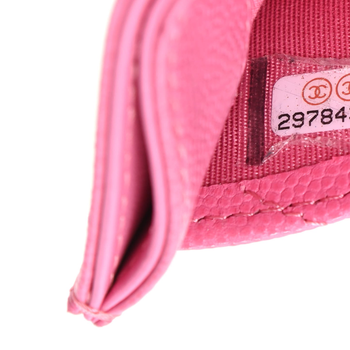 Caviar Quilted Card Holder Pink