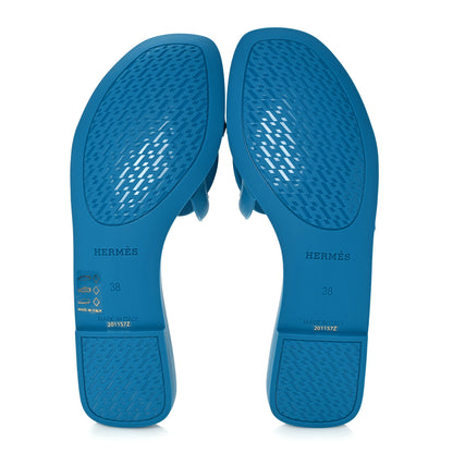 Hermes Rubber Aloha Sandals 38 Bleu Vif 5 of 8
