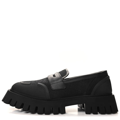 Gucci Monogram Jumbo GG Miro Soft Calfskin Mens Lug Sole Loafers 10 Black 1 of 8