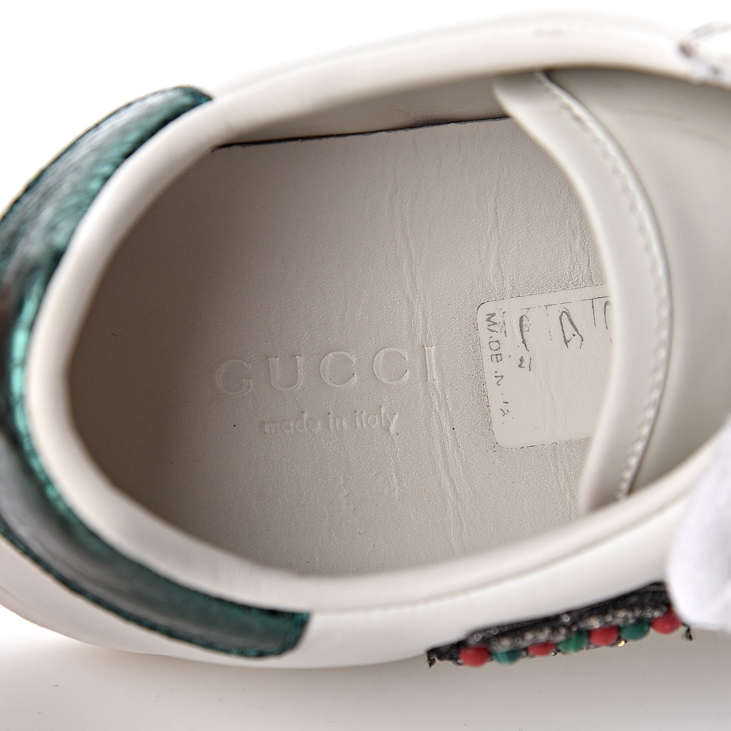 Gucci Calfskin Web Studded Womens Arrow Ace Sneakers 35.5 White 7 of 17