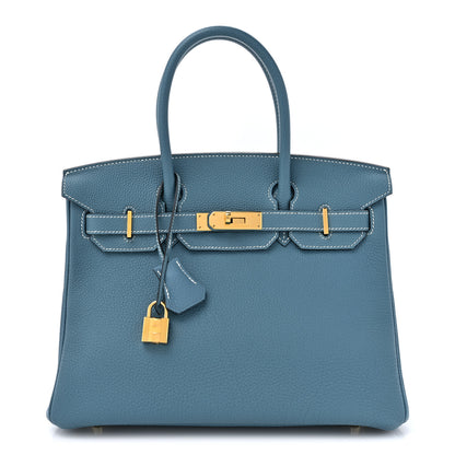 Hermes Togo BIRKIN 30 Blue Jean 1 of 17