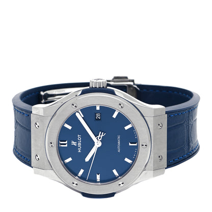 Hublot Titanium Alligator 42mm Classic Fusion Automatic Watch Blue 542.NX.7170.LR 2 of 4