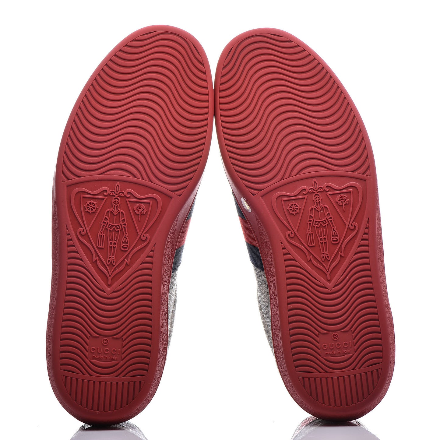 GG Supreme Monogram Mens New Ace Low-Top Sneaker 8.5 Beige Red