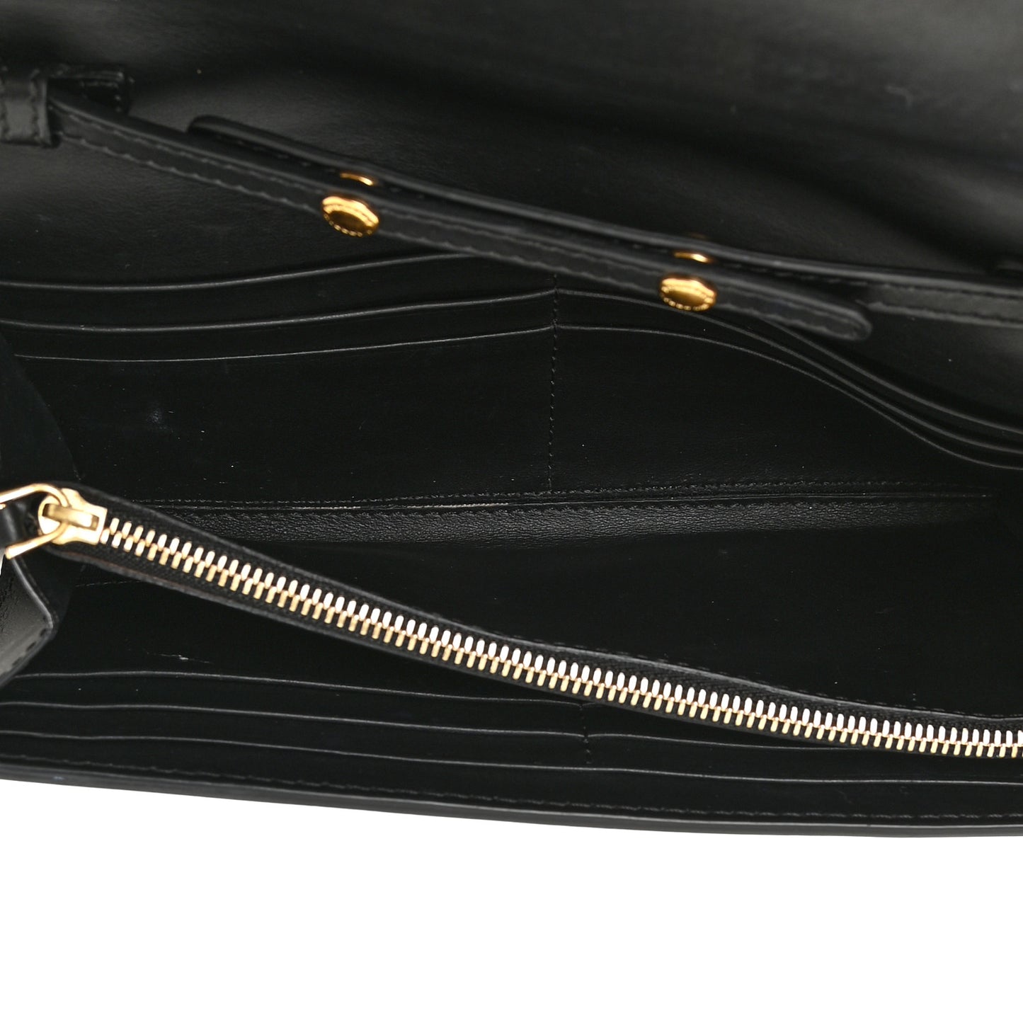 Grainy Calfskin Henley Wallet On Chain Black