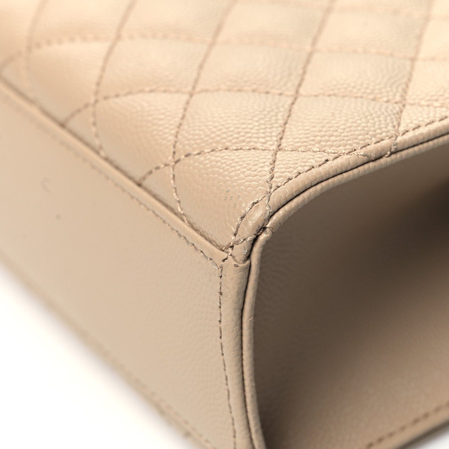 Grain De Poudre Large Tri-Quilt Monogram Satchel Dark Beige