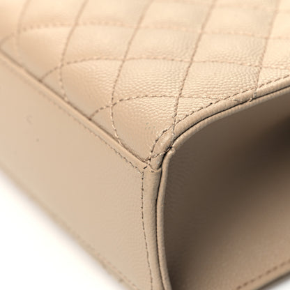 Saint Laurent Grain De Poudre Large Tri-Quilt Monogram Satchel Dark Beige 9 of 11