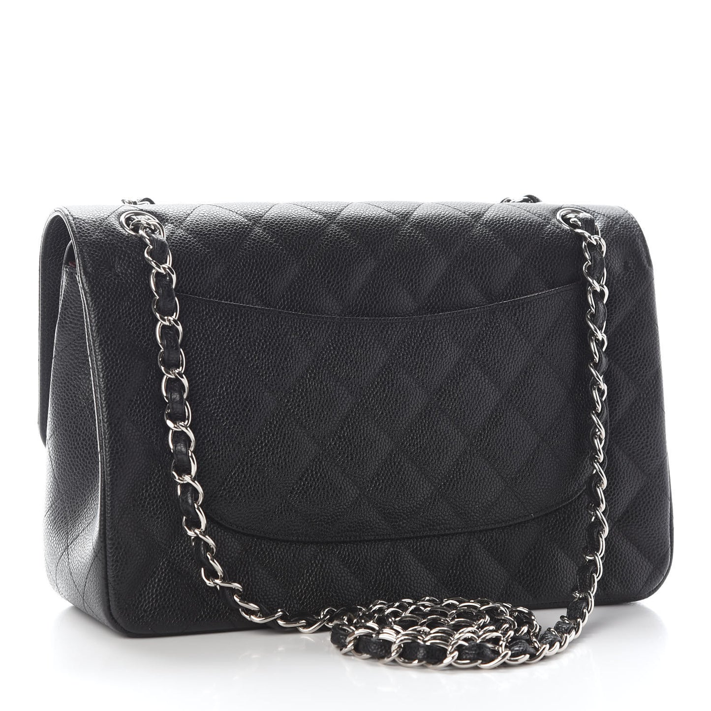 Caviar Quilted Jumbo Double Flap Black