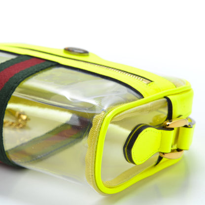Gucci Vinyl Web Mini Ophidia Transparent Shoulder Bag Yellow Fluo 6 of 9