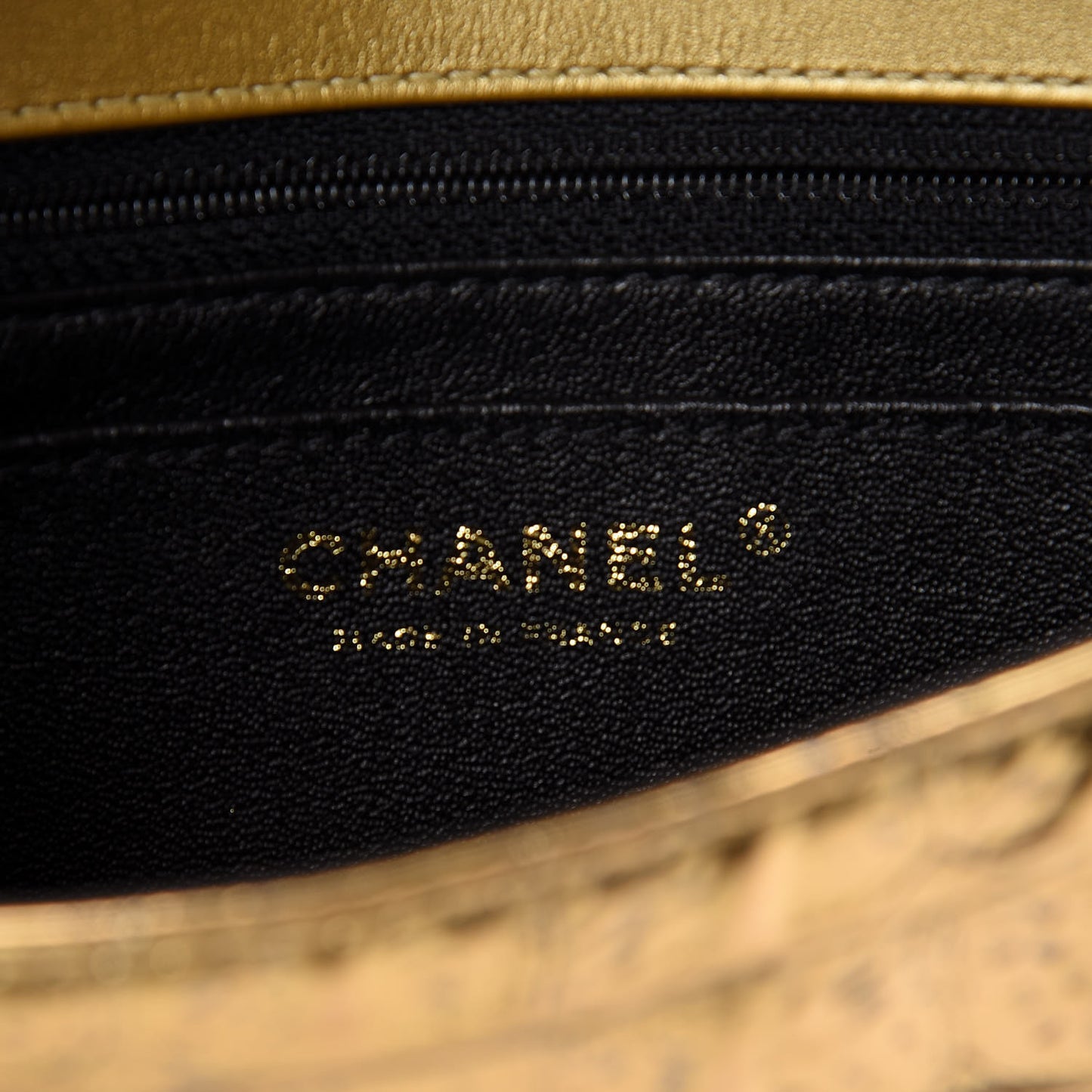 Metallic Calfskin Crocodile Embossed Cocodile Rectangular Mini Flap Gold