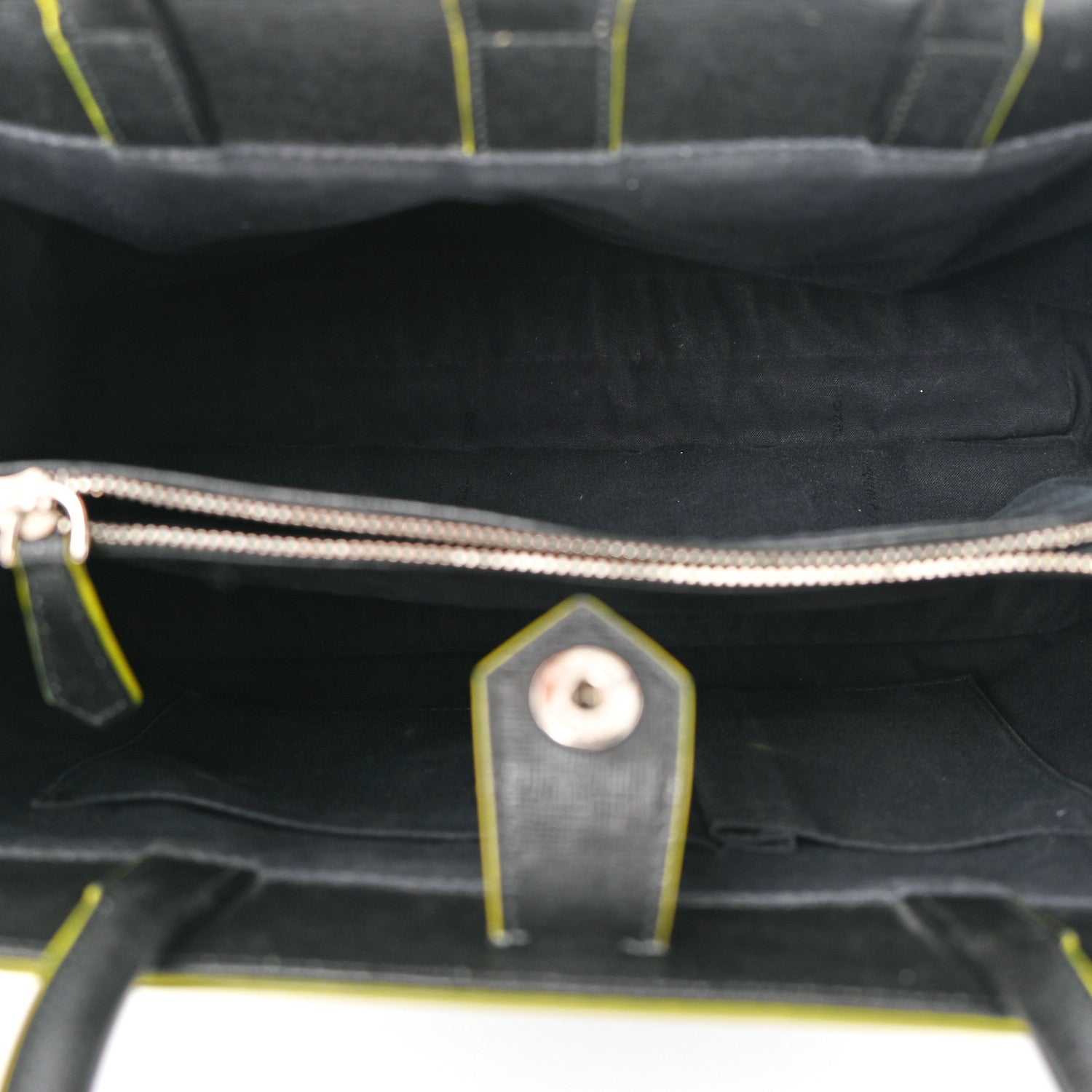 Fendi Vitello Elite Shearling Block Letter Regular 2Jours Tote Black 5 of 13