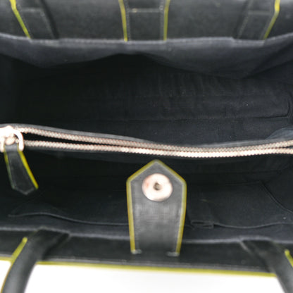 Fendi Vitello Elite Shearling Block Letter Regular 2Jours Tote Black 5 of 13