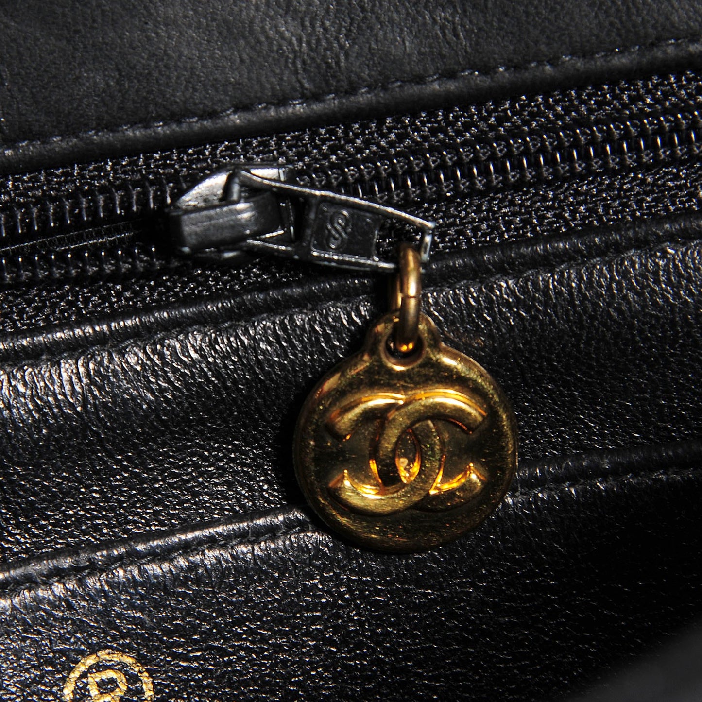 Lambskin Quilted Small Single Flap Black