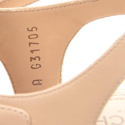 Chanel Lambskin CC Pearl Chain Sandals 35 Beige 8 of 11