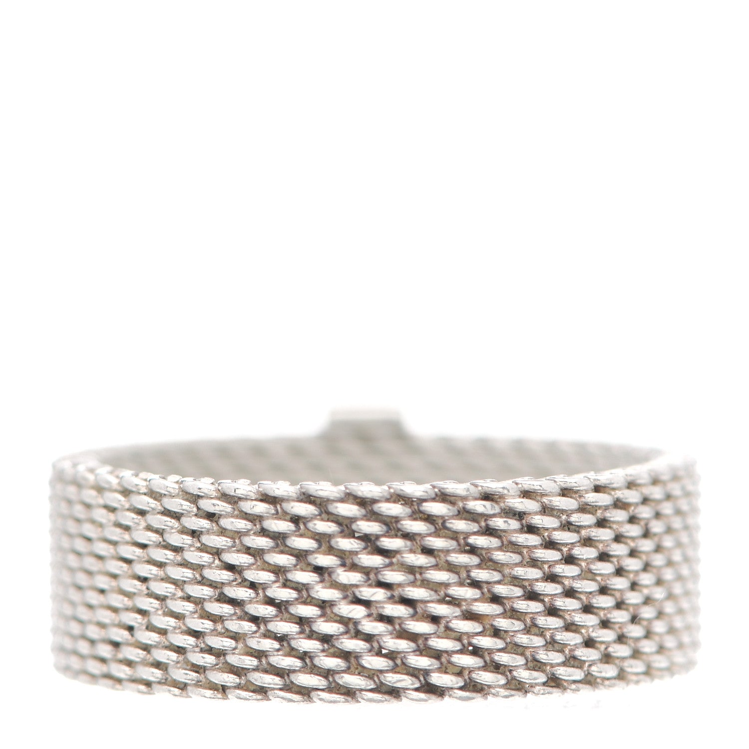 Tiffany Sterling Silver Diamond Somerset Mesh Ring 52 6 3 of 5