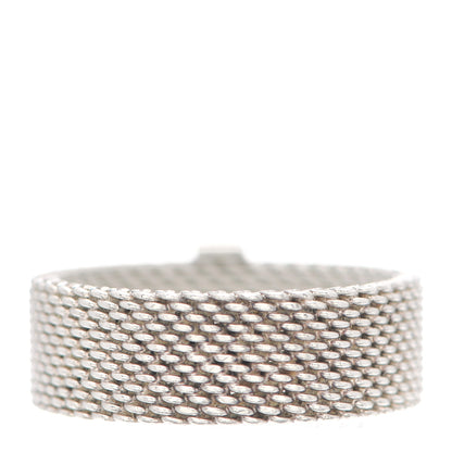 Tiffany Sterling Silver Diamond Somerset Mesh Ring 52 6 3 of 5