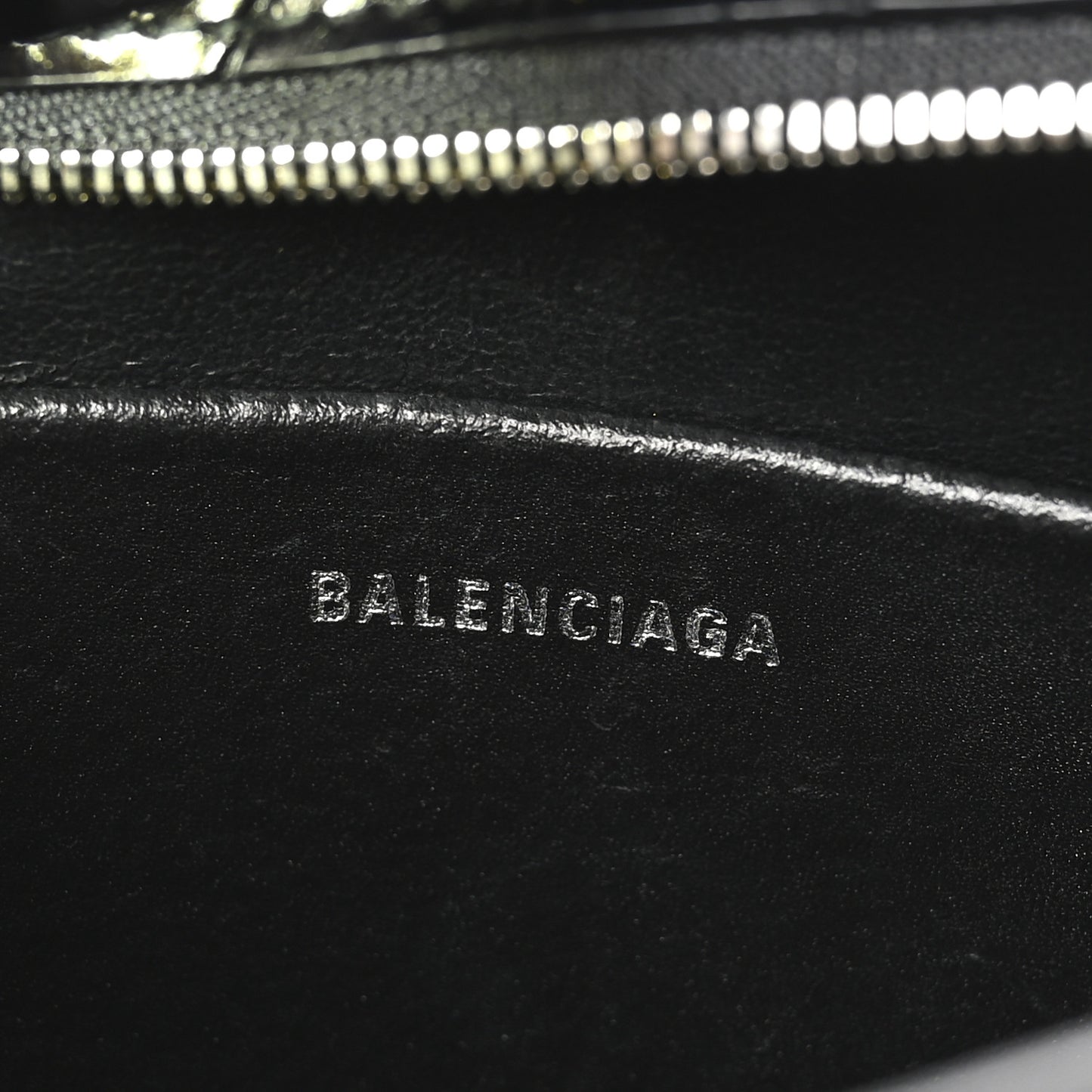 Shiny Calfskin Logo Crocodile Embossed S Everyday Camera Bag with Handle Black