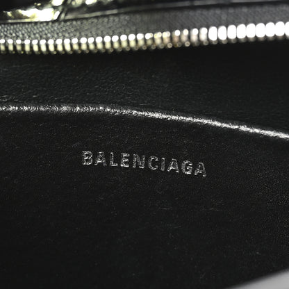 Balenciaga Shiny Calfskin Logo Crocodile Embossed S Everyday Camera Bag with Handle Black 5 of 8