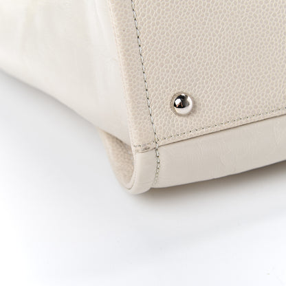 Chanel Glazed Calfskin Medium Deauville Tote Ivory 10 of 10