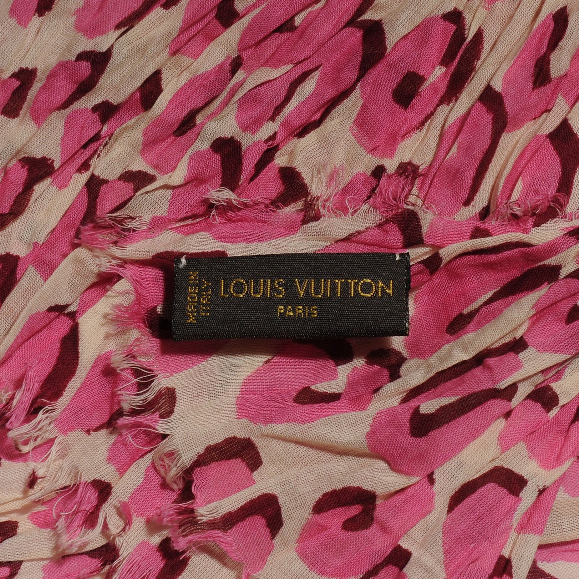Louis Vuitton Cotton Leopard Pareo Blanc Corail 7 of 7