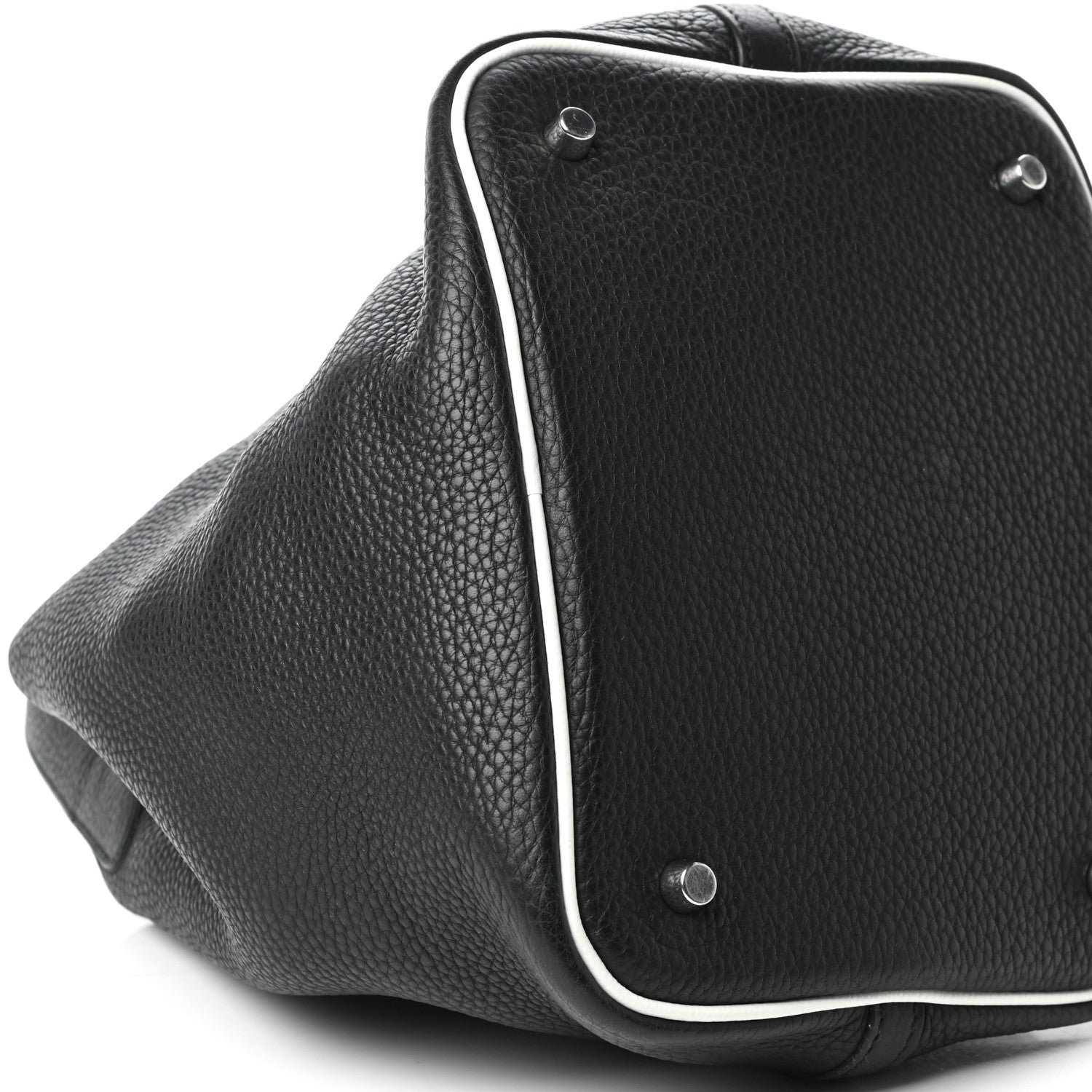 Hermes Taurillon Clemence Picotin 22 MM Black White 7 of 8