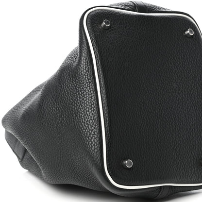 Hermes Taurillon Clemence Picotin 22 MM Black White 7 of 8