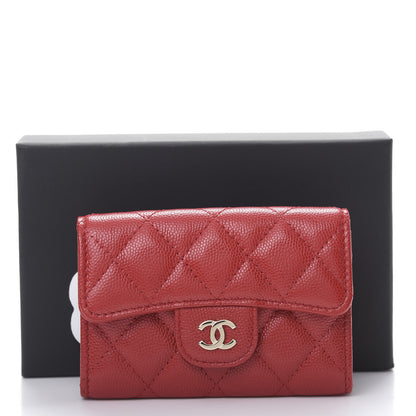Chanel Caviar Quilted Flap Card Holder Red 9 of 9
