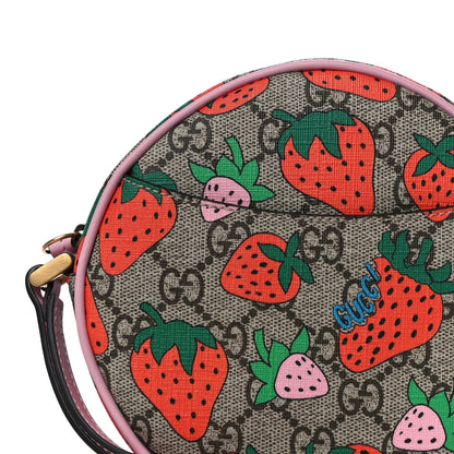 Gucci GG Supreme Monogram Strawberry Round Wrist Wallet 8 of 10