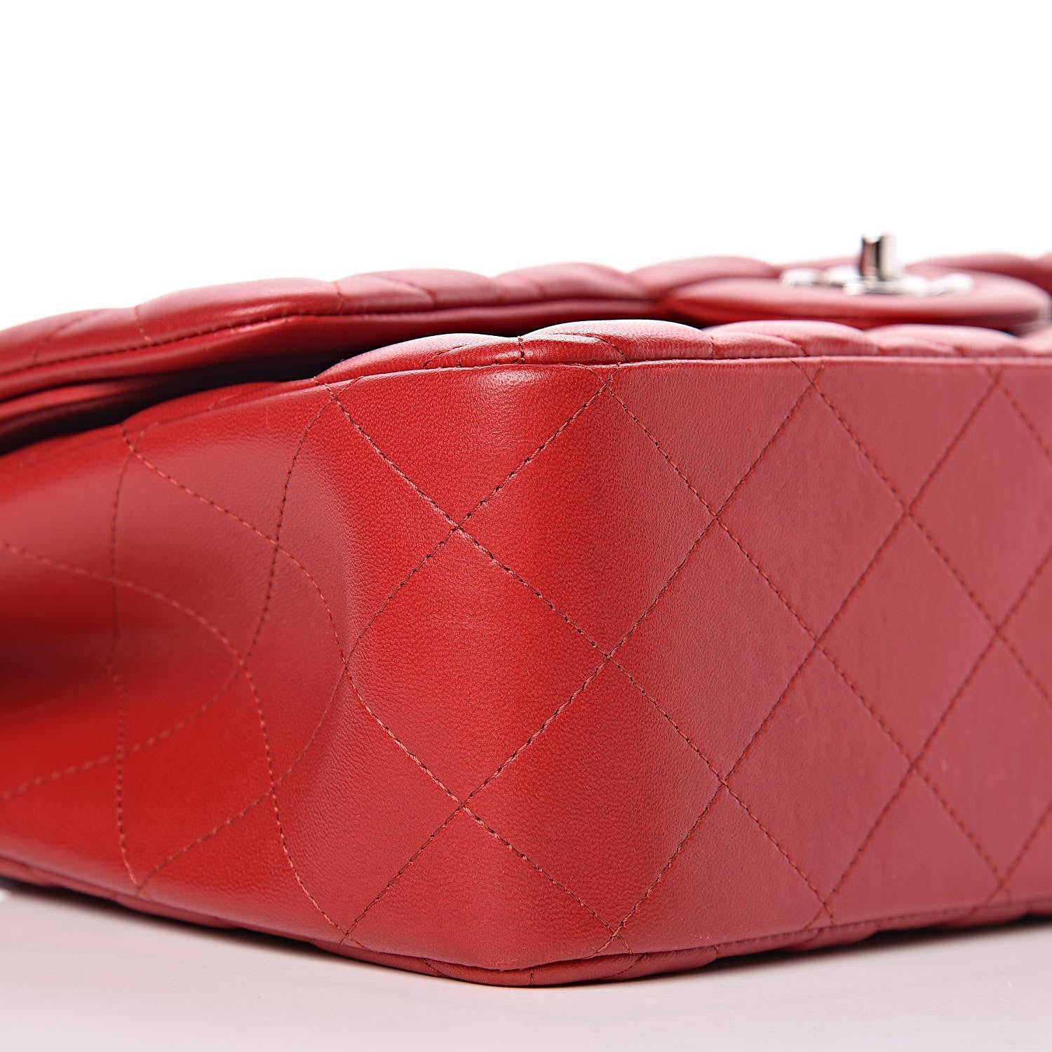 Chanel Lambskin Quilted Jumbo Double Flap Red 10 of 11