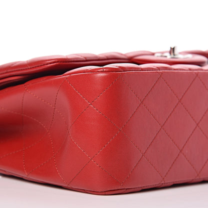 Chanel Lambskin Quilted Jumbo Double Flap Red 10 of 11