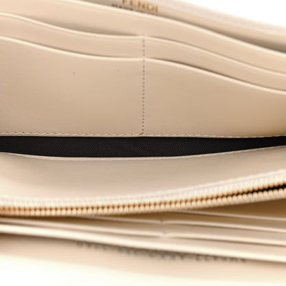 Fendi Vitello Kyoto Metal Fendi Roma Logo Chain Continental Wallet White 5 of 13