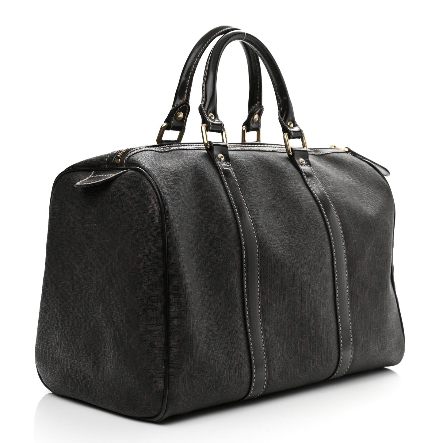 GG Supreme Monogram Medium Boston Dark Brown