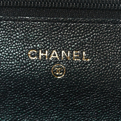 Chanel Iridescent Caviar Quilted Wallet On Chain WOC Black 6 of 11