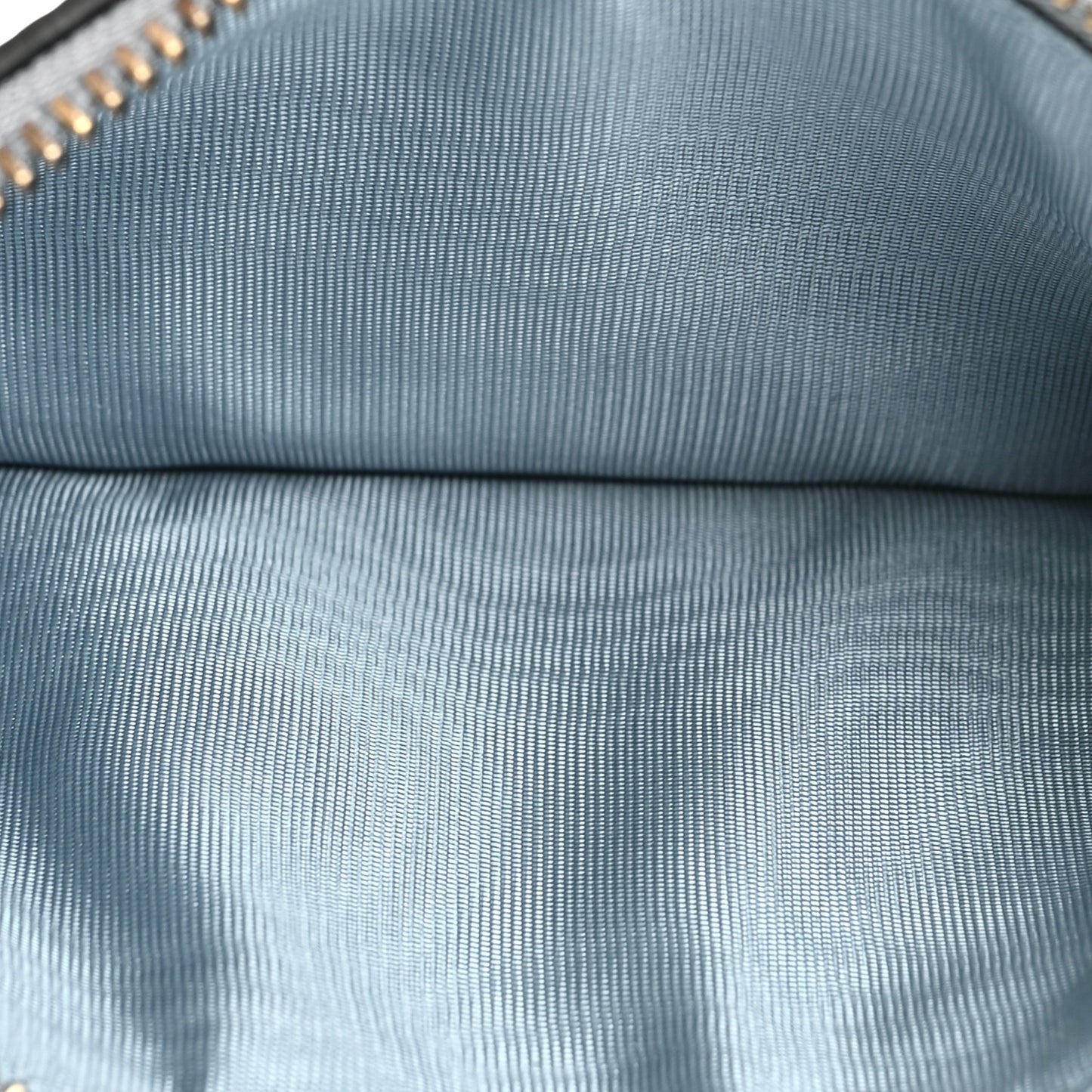 Grained Calfskin Saddle Chain Wallet Pouch Grey Stone