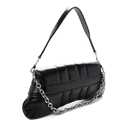 Gucci Nappa Vertical Matelasse Medium Maxi Horsebit Chain Shoulder Bag Black 3 of 9
