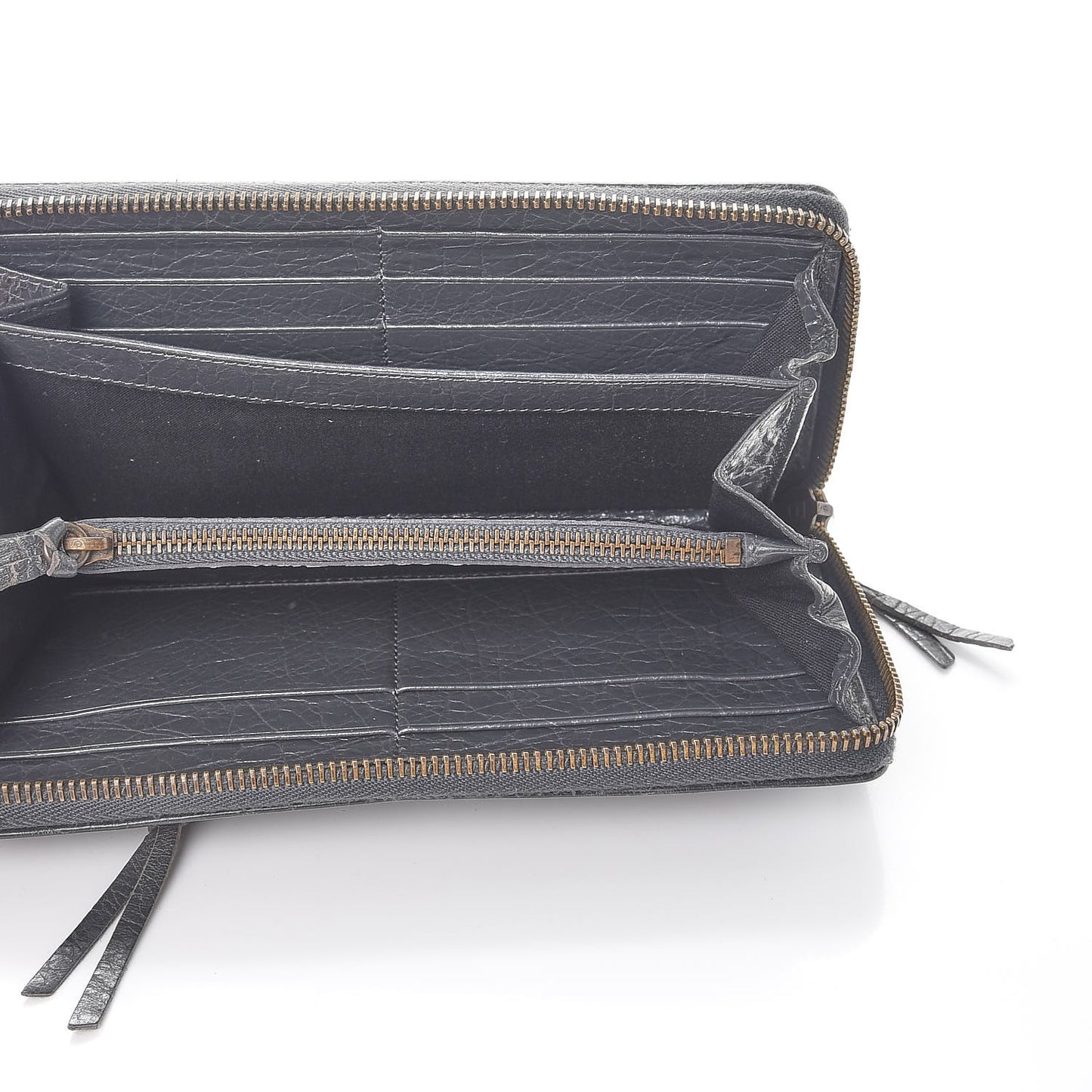 Agneau Classic Hardware Continental Zip Around Wallet Gris Fossile