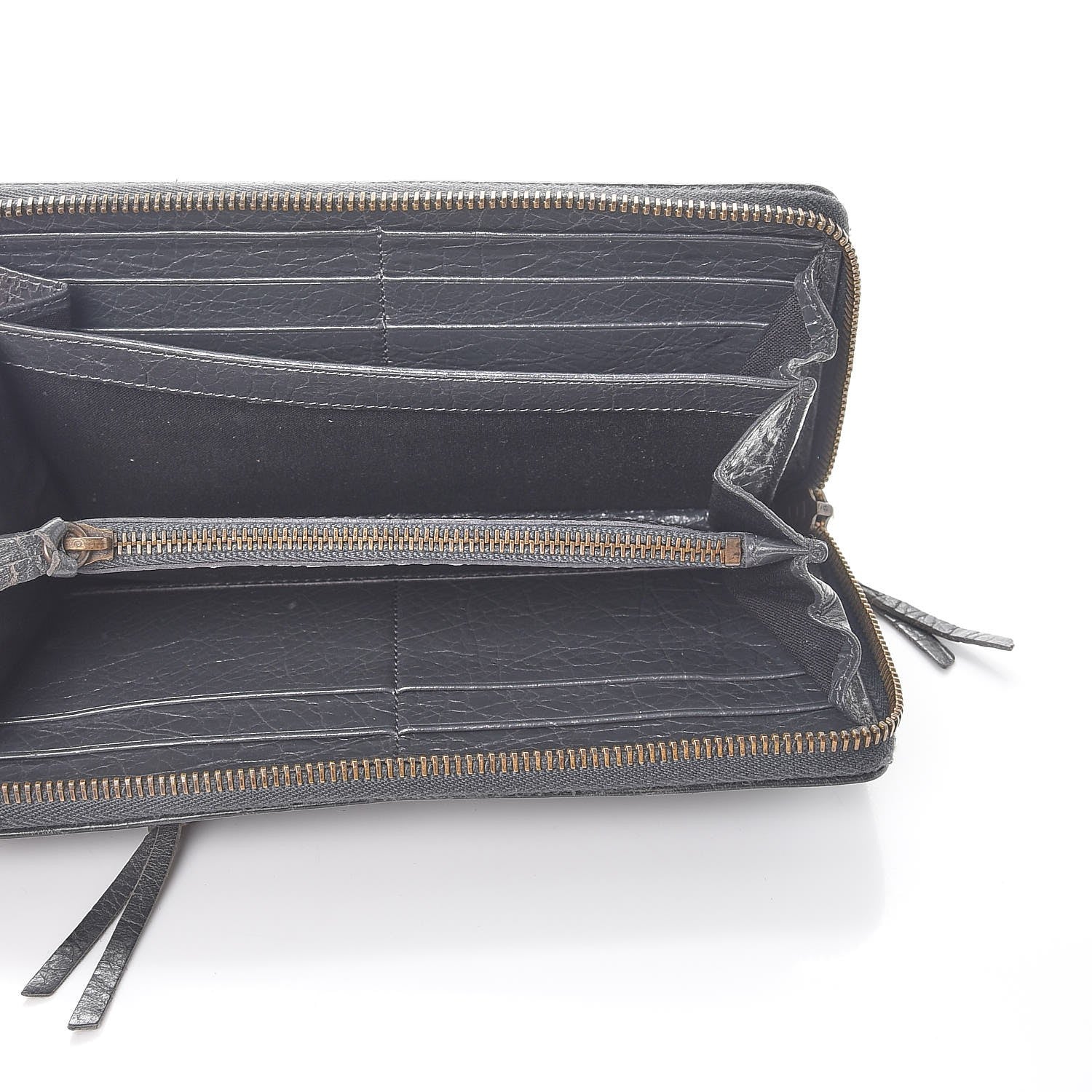 Balenciaga Agneau Classic Hardware Continental Zip Around Wallet Gris Fossile 5 of 11