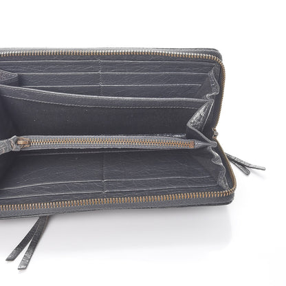 Balenciaga Agneau Classic Hardware Continental Zip Around Wallet Gris Fossile 5 of 11